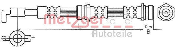 Metzger Autoteile Bremsschlauch [Hersteller-Nr. 4114057] für Mazda