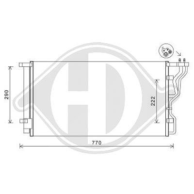 Diederichs Kondensator, Klimaanlage [Hersteller-Nr. DCC1916] für Hyundai