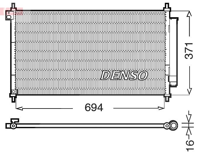 Denso Kondensator, Klimaanlage [Hersteller-Nr. DCN40012] für Honda