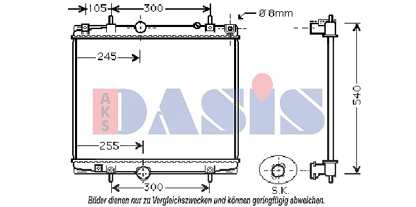 Aks Dasis Kühler, Motorkühlung [Hersteller-Nr. 160085N] für Peugeot, Citroën