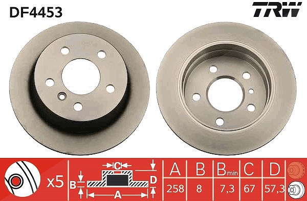 Trw Bremsscheibe [Hersteller-Nr. DF4453] für Mercedes-Benz