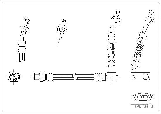 Corteco Bremsschlauch ERSTAUSRÜSTERQUALITÄT [Hersteller-Nr. 19033103] für Toyota