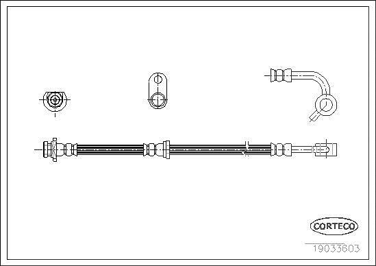 Corteco Bremsschlauch ERSTAUSRÜSTERQUALITÄT [Hersteller-Nr. 19033603] für Honda