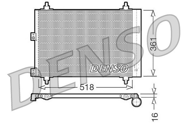 Denso Kondensator, Klimaanlage [Hersteller-Nr. DCN07006] für Peugeot, Citroën