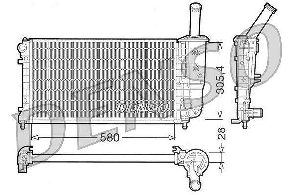 Denso Kühler, Motorkühlung [Hersteller-Nr. DRM09108] für Fiat