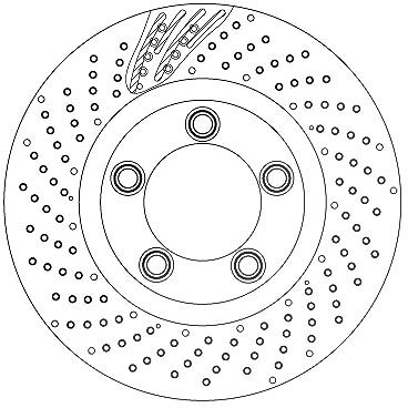 Trw Bremsscheibe vorne links [Hersteller-Nr. DF6542S] für Porsche