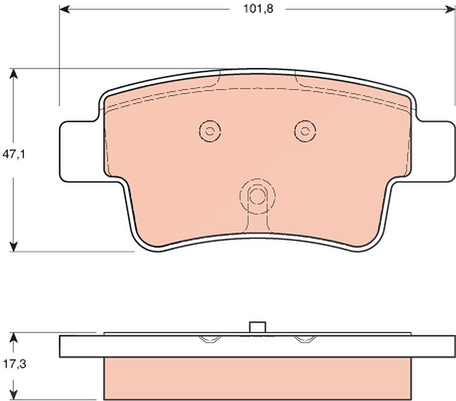 Trw Bremsbeläge hinten (Satz) [Hersteller-Nr. GDB1656] für Fiat, Abarth