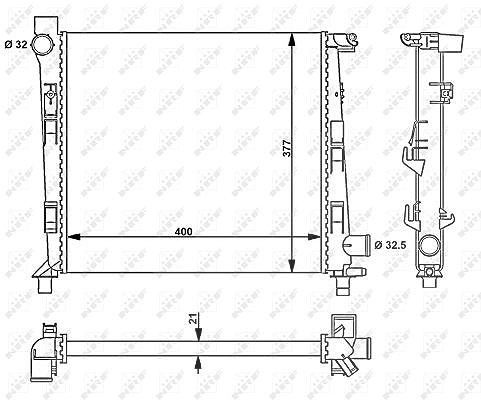 Nrf Kühler, Motorkühlung [Hersteller-Nr. 54717] für Mercedes-Benz