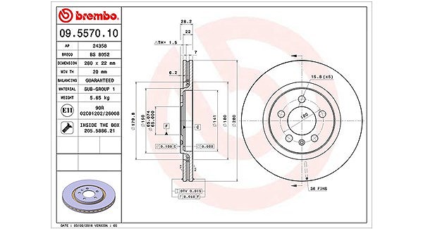 Magneti Marelli Bremsscheibe [Hersteller-Nr. 360406048600] für Seat, VW