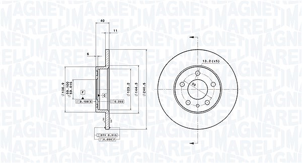 Magneti Marelli Bremsscheibe [Hersteller-Nr. 360406021701] für Alfa Romeo