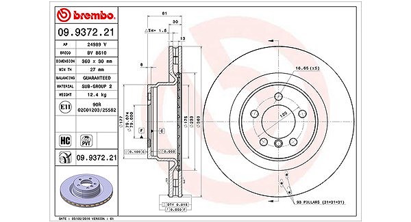 Magneti Marelli Bremsscheibe [Hersteller-Nr. 360406055701] für Land Rover