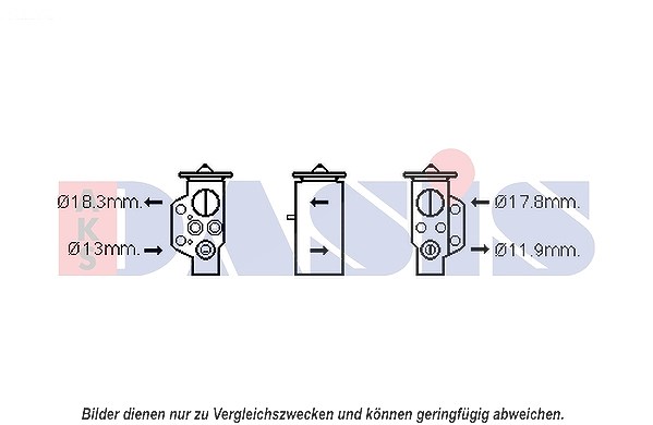 Aks Dasis Expansionsventil, Klimaanlage [Hersteller-Nr. 840216N] für Porsche, VW