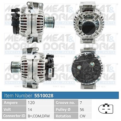 Meat & Doria Generator 120A [Hersteller-Nr. 5510028] für Mercedes-Benz