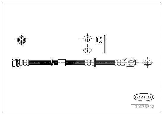 Corteco Bremsschlauch ERSTAUSRÜSTERQUALITÄT [Hersteller-Nr. 19033592] für Mitsubishi