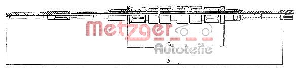 Metzger Autoteile Seilzug, Feststellbremse [Hersteller-Nr. 10.743] für VW