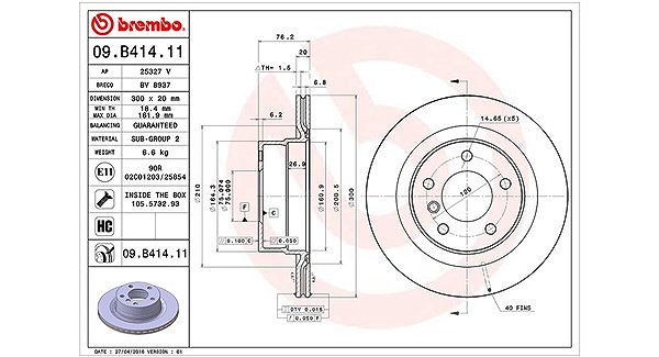 Magneti Marelli Bremsscheibe [Hersteller-Nr. 360406112901] für BMW