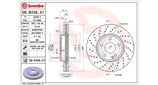 Magneti Marelli Bremsscheibe [Hersteller-Nr. 360406109501] für Mercedes-Benz