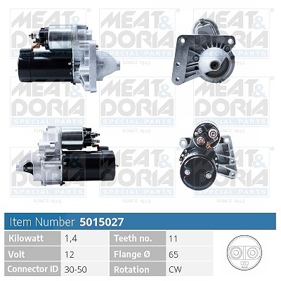 Meat & Doria Starter [Hersteller-Nr. 5015027] für Fiat, Toyota, Peugeot, Citroën