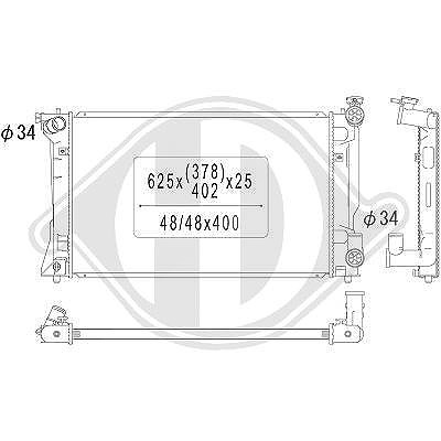 Diederichs Kühler, Motorkühlung [Hersteller-Nr. DCM3254] für Toyota