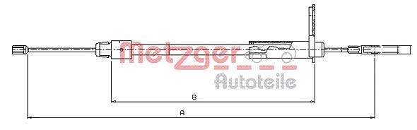 Metzger Autoteile Handbremsseil hinten links [Hersteller-Nr. 10.9434] für Mercedes-Benz