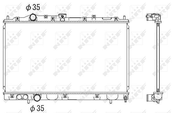 Nrf Kühler, 375 x 668 mm [Hersteller-Nr. 53522] für Mitsubishi