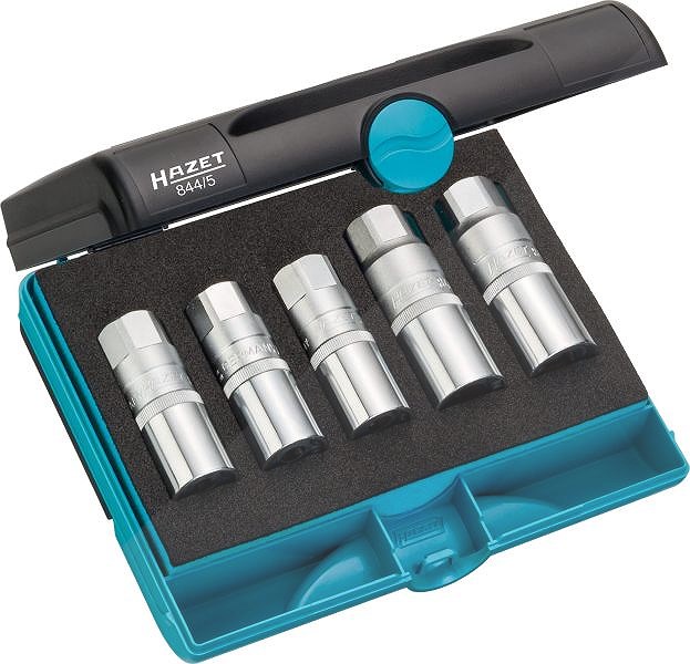 Hazet Stehbolzen-Ausdreher Satz - Vierkant 12,5 mm (1/2 Zoll) - 5-tlg. [Hersteller-Nr. 844/5]