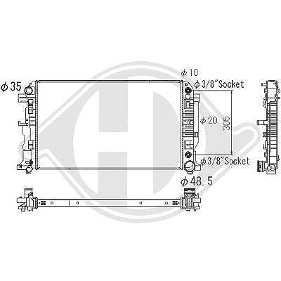 Diederichs Kühler, Motorkühlung [Hersteller-Nr. DCM3908] für Mercedes-Benz