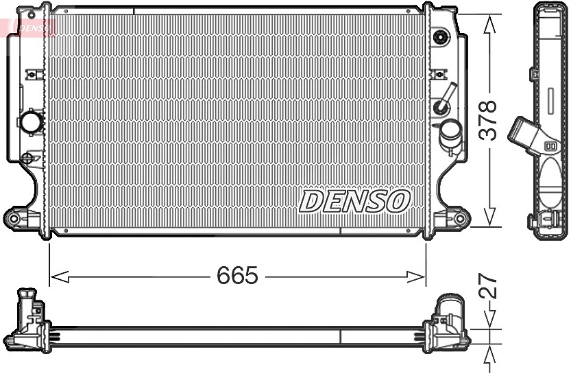 Denso Kühler, Motorkühlung [Hersteller-Nr. DRM50088] für Toyota