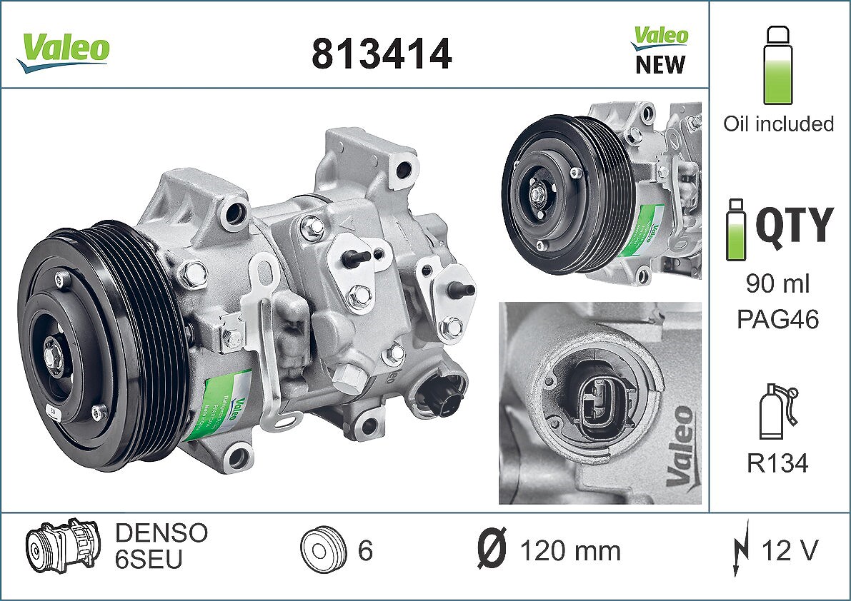 Valeo Kompressor, Klimaanlage [Hersteller-Nr. 813414] für Toyota