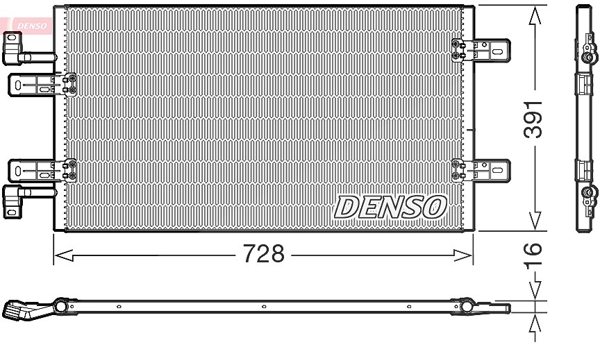 Denso Kondensator ohne Trockner [Hersteller-Nr. DCN20019] für Renault, Opel