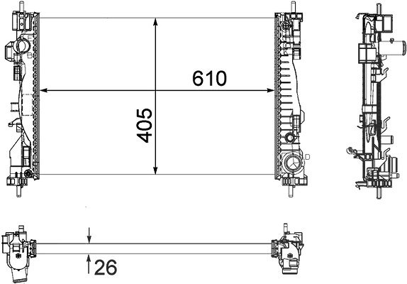 Mahle Kühler, Motorkühlung [Hersteller-Nr. CR1178000P] für Alfa Romeo