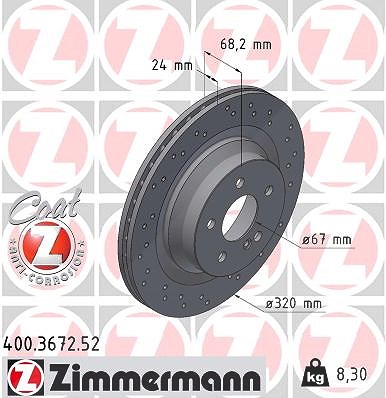Zimmermann Bremsscheibe [Hersteller-Nr. 400.3672.52] für Mercedes-Benz