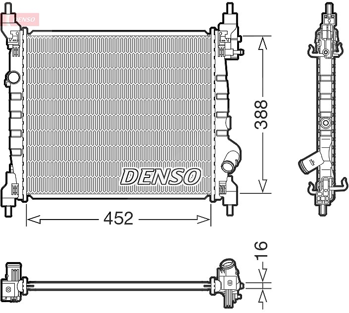 Denso Kühler, Motorkühlung [Hersteller-Nr. DRM15014] für Chevrolet