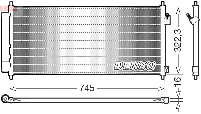 Denso Kondensator, Klimaanlage [Hersteller-Nr. DCN40026] für Honda