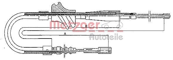 Metzger Autoteile Seilzug, Feststellbremse [Hersteller-Nr. 10.409] für Audi