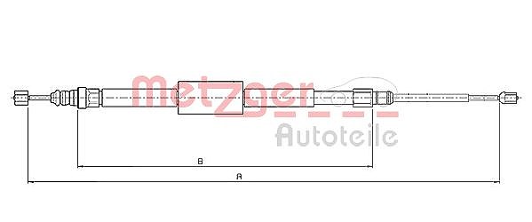 Metzger Autoteile Seilzug, Feststellbremse [Hersteller-Nr. 10.6688] für Renault