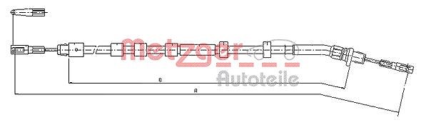 Metzger Autoteile Seilzug, Feststellbremse [Hersteller-Nr. 10.9512] für Mercedes-Benz