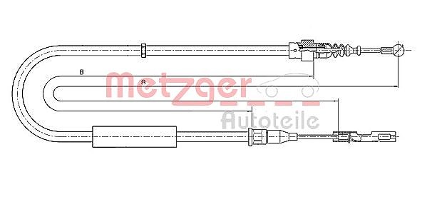 Metzger Autoteile Seilzug, Feststellbremse [Hersteller-Nr. 10.7512] für Audi