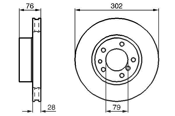Bosch 1x Bremsscheibe [Hersteller-Nr. 0986478317] für BMW