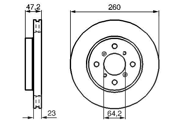 Bosch Bremsscheibe Vorderachse Belüftet [Hersteller-Nr. 0986478415] für Honda