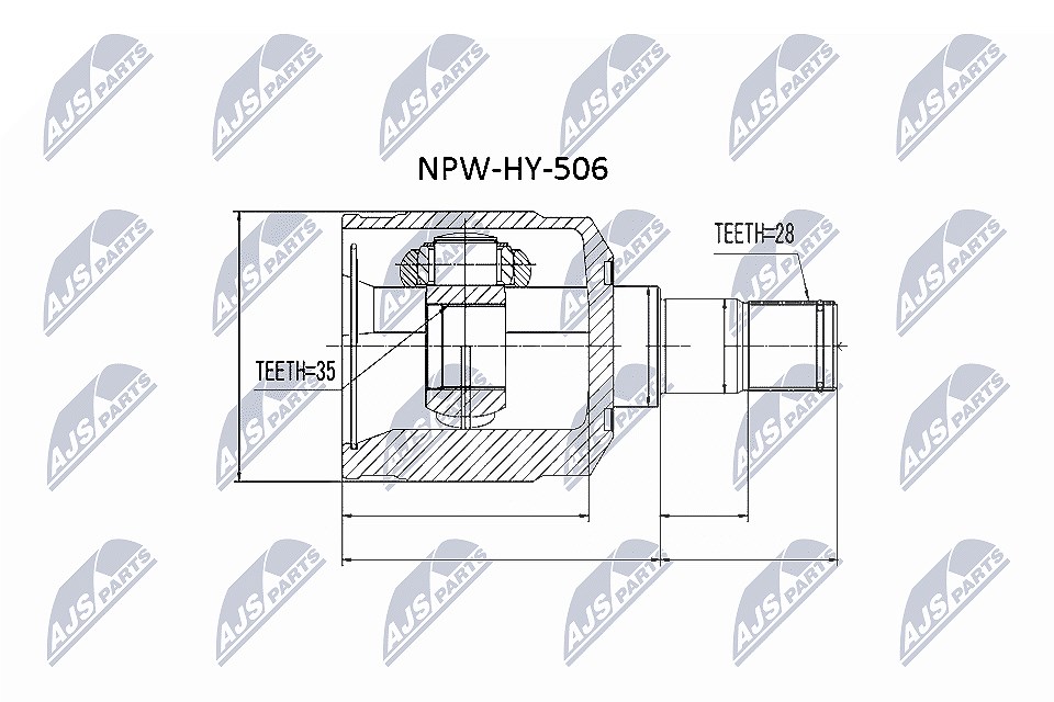 Nty Gelenksatz, Antriebswelle Getriebeseitig Npw-Hy-506 Für Hyundai - Bild 4