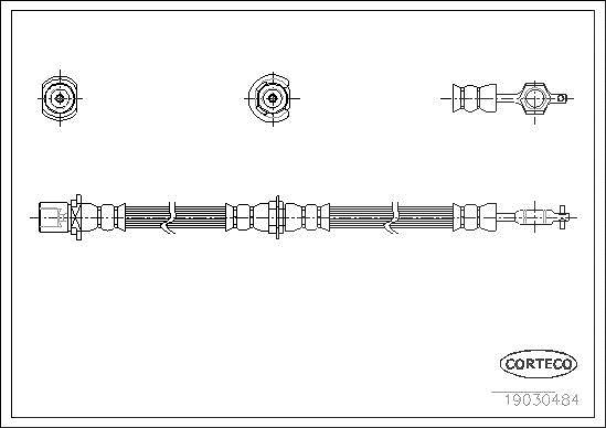 Corteco Bremsschlauch ERSTAUSRÜSTERQUALITÄT [Hersteller-Nr. 19030484] für Toyota