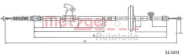 Metzger Autoteile Seilzug, Feststellbremse [Hersteller-Nr. 11.5831] für Opel