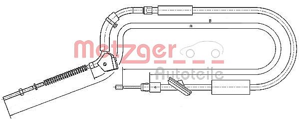 Metzger Autoteile Seilzug, Feststellbremse [Hersteller-Nr. 10.9335] für Mercedes-Benz