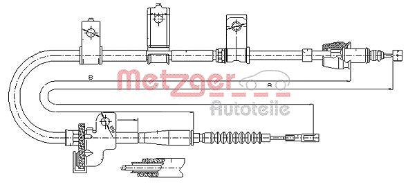 Metzger Autoteile Seilzug, Feststellbremse [Hersteller-Nr. 17.6020] für Kia