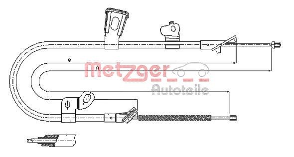 Metzger Autoteile Seilzug, Feststellbremse [Hersteller-Nr. 17.1078] für Toyota