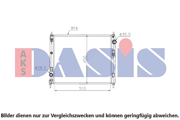 Aks Dasis Kühler, Motorkühlung [Hersteller-Nr. 070193N] für Nissan