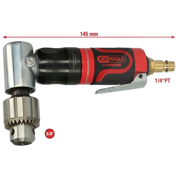 Ks Tools 3/8SlimPOWER Mini-Druckluft-Winkelbohrmaschine [Hersteller-Nr. 515.5525]
