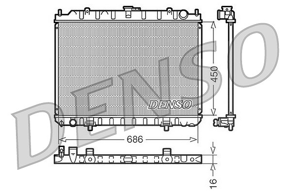 Denso Kühler, Motorkühlung [Hersteller-Nr. DRM46023] für Nissan