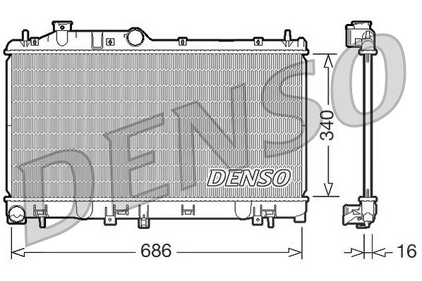 Denso Kühler, Motorkühlung [Hersteller-Nr. DRM36007] für Subaru